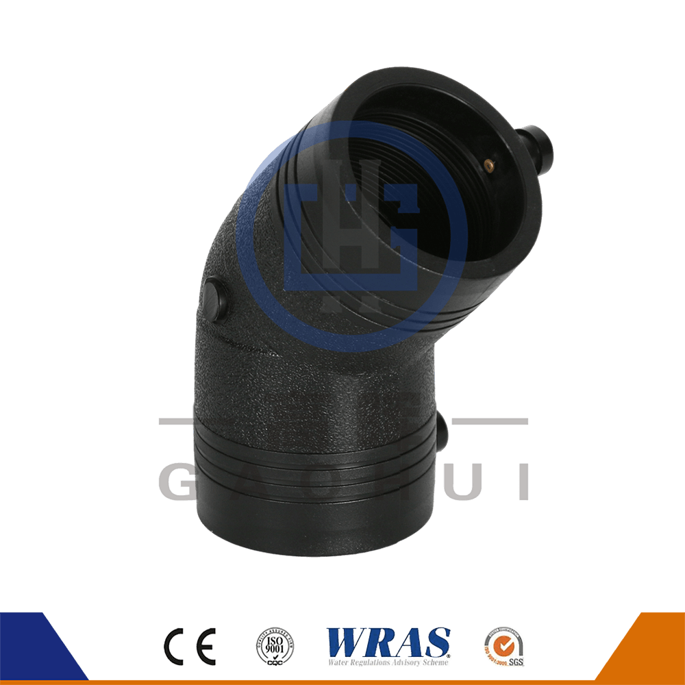 Electro fusión moldeada HDPE 45 grados Bend de codo para el suministro de agua