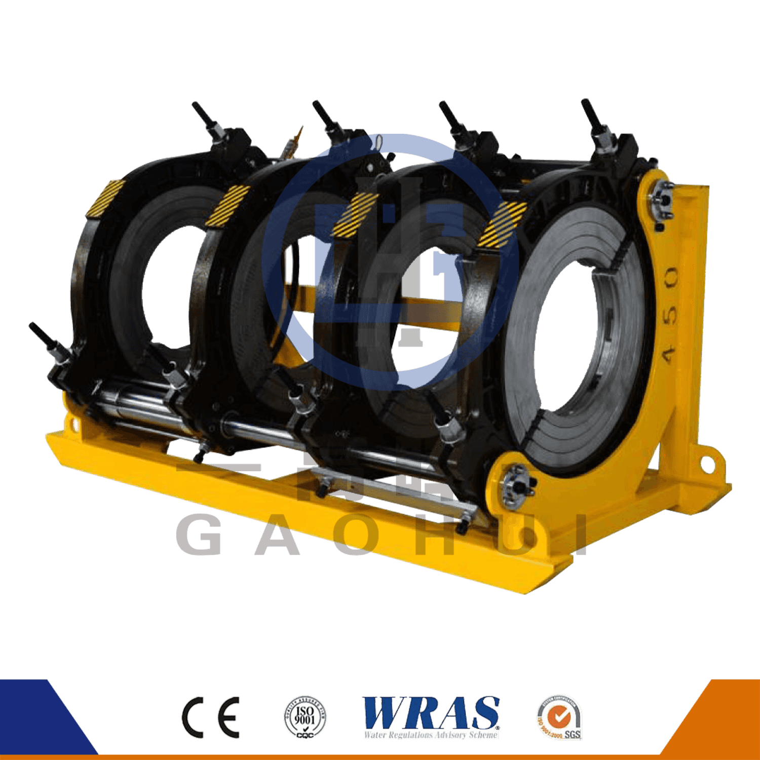 450 máquina de soldadura de tubería HDPE semiautomática de fusión hidráulica